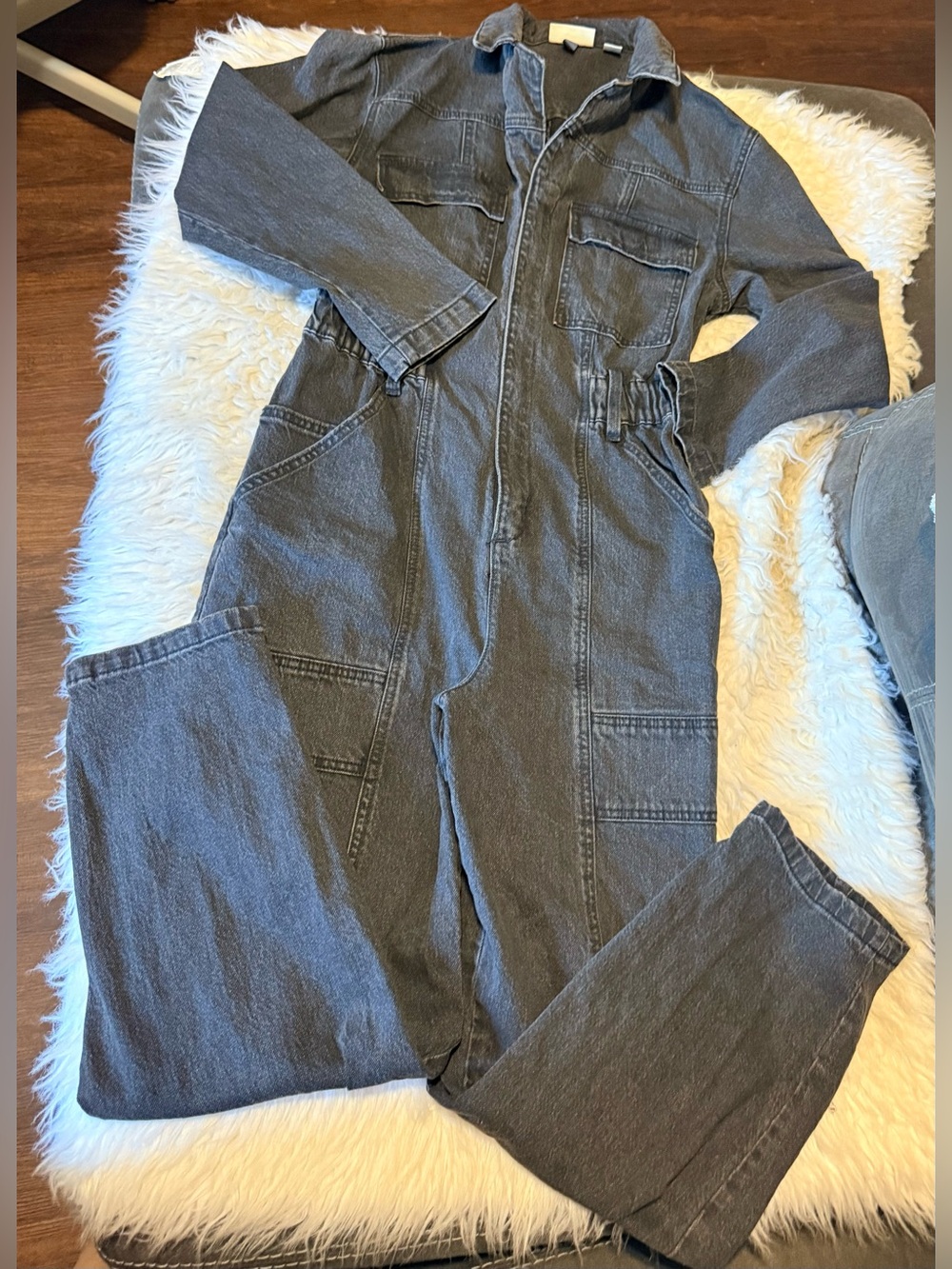 Universal Thread Charcoal Denim Utility Jumpsuit